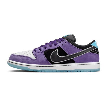 Men's Air Jordan 1 Low Black and Court Purple Shoes