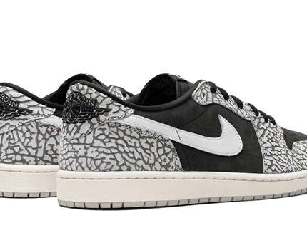 Men's Air Jordan 1 Low Black Elephant Shoes