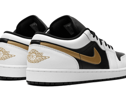 Men's Air Jordan 1 Low Gold Swoosh Shoes