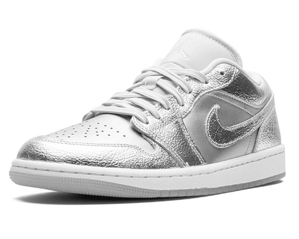 Men's Air Jordan 1 Low Metallic Silver Shoes