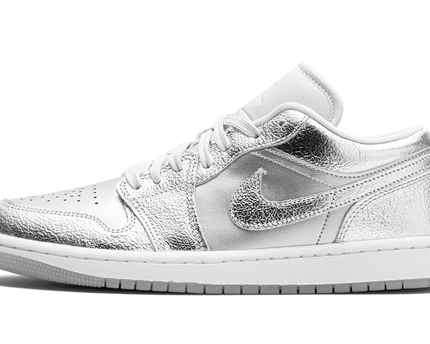 Men's Air Jordan 1 Low Metallic Silver Shoes