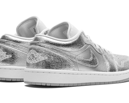 Men's Air Jordan 1 Low Metallic Silver Shoes