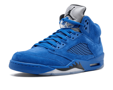 Men's Air Jordan 5 Blue Suede Shoes