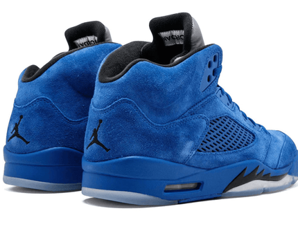 Men's Air Jordan 5 Blue Suede Shoes
