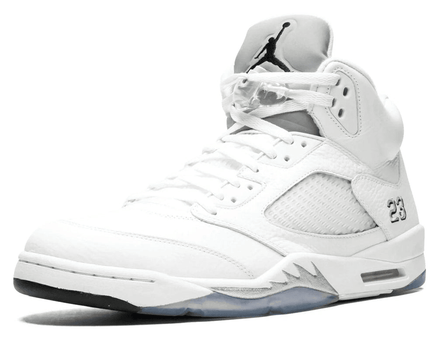 Men's Air Jordan 5 Metallic Silver Shoes