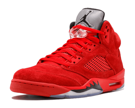 Men's Air Jordan 5 Red Suede Shoes