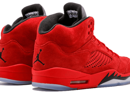 Men's Air Jordan 5 Red Suede Shoes