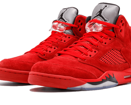 Men's Air Jordan 5 Red Suede Shoes