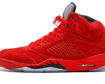 Men's Air Jordan 5 Red Suede Shoes