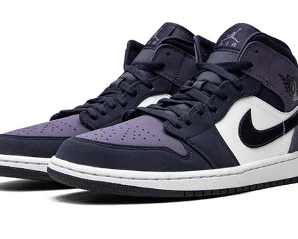 Men's Air Jordan 1 Mid Black Purple Shoes