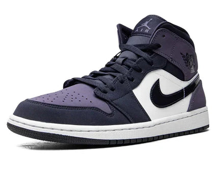 Men's Air Jordan 1 Mid Black Purple Shoes