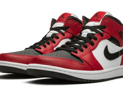 Men's Air Jordan 1 Mid Chicago Black Toe Shoes