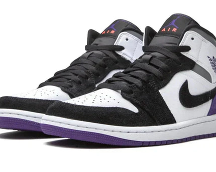 Men's Air Jordan 1 Mid Court Purple Suede Shoes