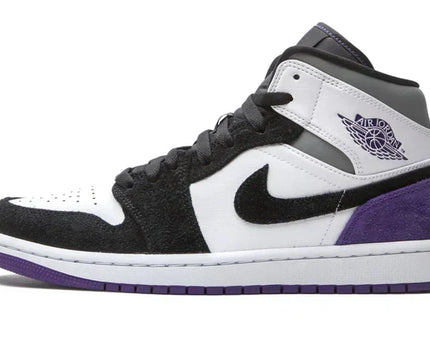 Men's Air Jordan 1 Mid Court Purple Suede Shoes