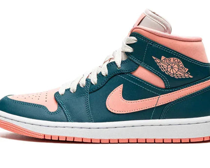 Men's Air Jordan 1 Mid Dark Teal Green Shoes
