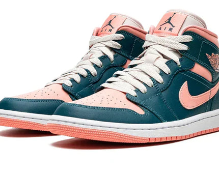 Men's Air Jordan 1 Mid Dark Teal Green Shoes