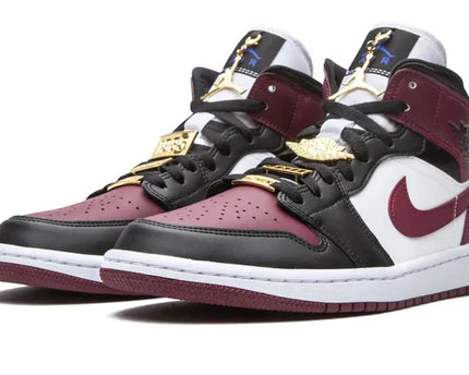 Men's Air Jordan 1 Mid Gold Pendants Shoes