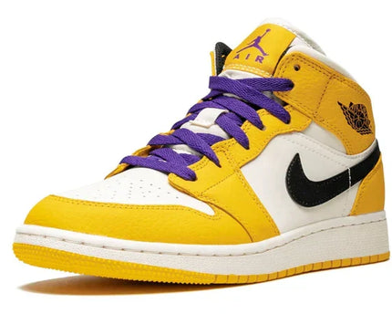 Men's Air Jordan 1 Mid Lakers Shoes