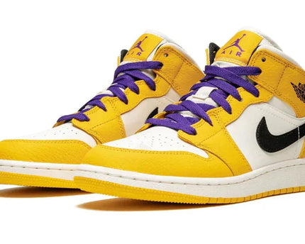 Men's Air Jordan 1 Mid Lakers Shoes