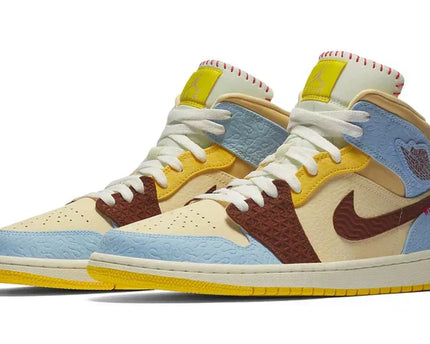 Men's Air Jordan 1 Mid Maison Chateau Rouge Fearless Shoes