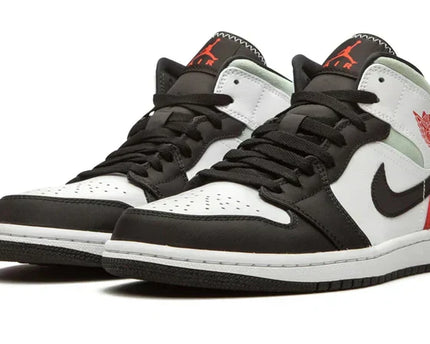 Men's Air Jordan 1 Mid Red Grey Black Toe Shoes