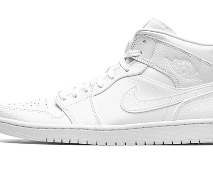 Men's Air Jordan 1 Mid Triple White Shoes