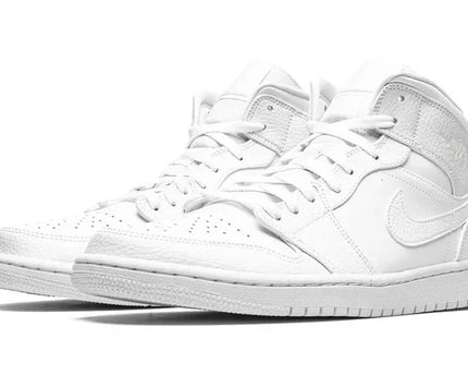 Men's Air Jordan 1 Mid Triple White Shoes