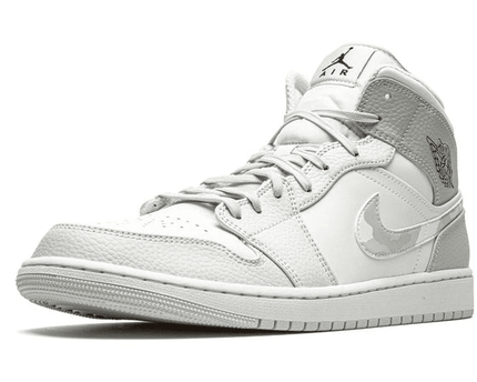 Men's Air Jordan 1 Mid White Camo Shoes