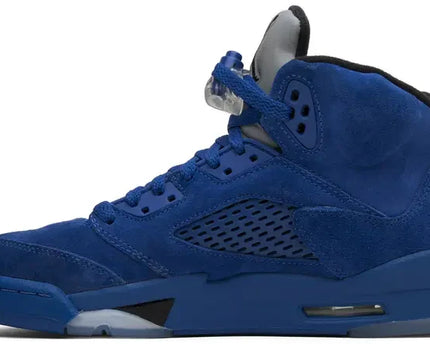 Men's Air Jordan 5 Blue Suede Shoes