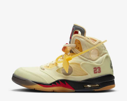 Men's Air Jordan 5 OFF-WHITE x Air Jordan 5 'Sail' Shoes