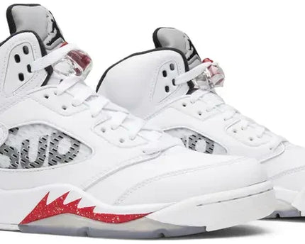 Men's Supreme x Air Jordan 5 Retro 'White' Shoes