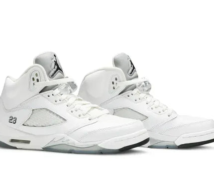 Men's Air Jordan 5 White Metallic Shoes