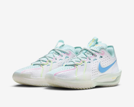 Men's Nike GT Cut 3 White Aquarius Blue Shoes