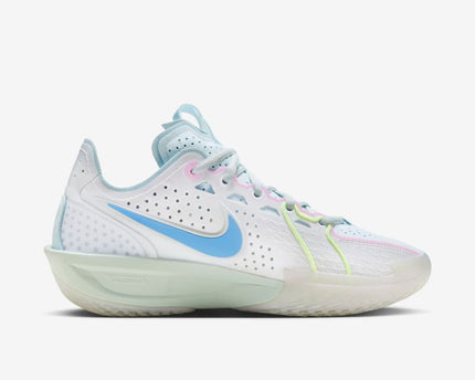 Men's Nike GT Cut 3 White Aquarius Blue Shoes