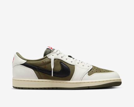 Men's Travis Scott x Air Jordan 1 Low ' Medium Olive' Shoes
