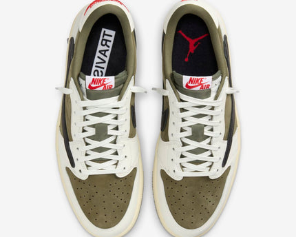 Men's Travis Scott x Air Jordan 1 Low ' Medium Olive' Shoes