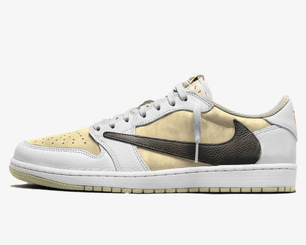Men's Travis Scott x Air Jordan 1 Low ' Pale Vanilla' Shoes