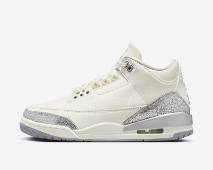 Men's Nike Air Jordan 3 Sail Metallic Silver Shoes