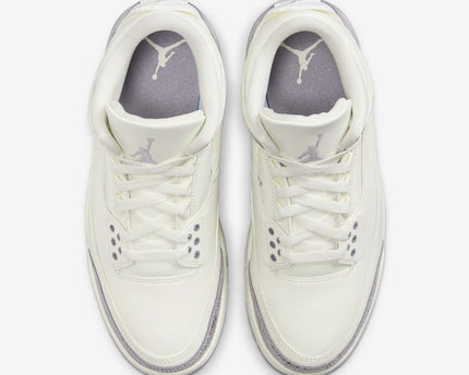Men's Nike Air Jordan 3 Sail Metallic Silver Shoes