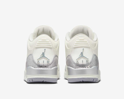 Men's Nike Air Jordan 3 Sail Metallic Silver Shoes