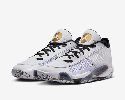 Men's Nike Air Jordan 38 White Metallic Gold Shoes
