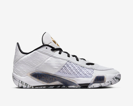 Men's Nike Air Jordan 38 White Metallic Gold Shoes