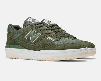Men's New Balance 550 Olive Suede Shoes