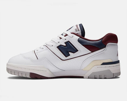 Men's New Balance 550 White Navy Maroon Shoes
