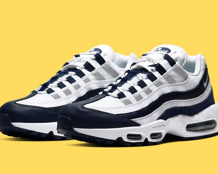 Men's Nike Air Max 95 White Midnight Navy Shoes
