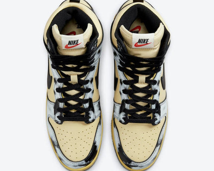 Men's Nike Dunk High Black Acid Wash Shoes
