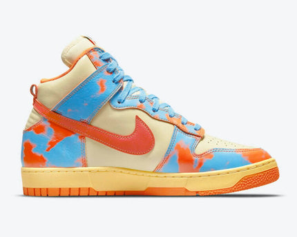 Men's Nike Dunk High Orange Acid Wash Shoes