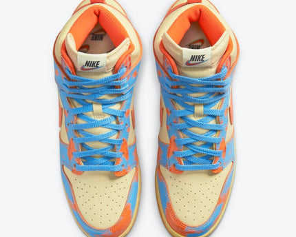 Men's Nike Dunk High Orange Acid Wash Shoes
