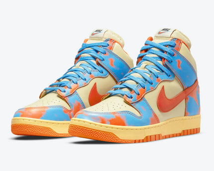 Men's Nike Dunk High Orange Acid Wash Shoes