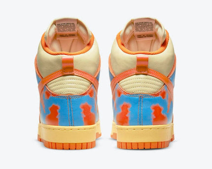 Men's Nike Dunk High Orange Acid Wash Shoes